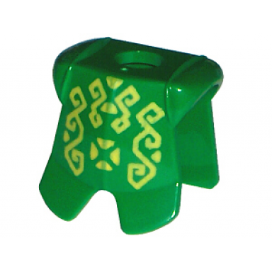 green minifigure armor breastplate with leg protection with rascus geometric pattern