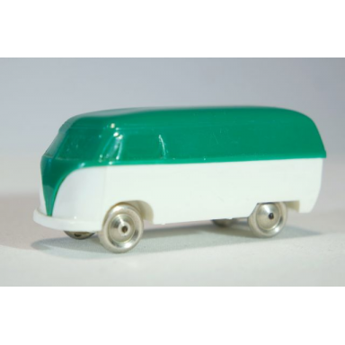 green ho scale vw van with white base