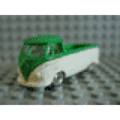 green ho scale vw pickup with white base