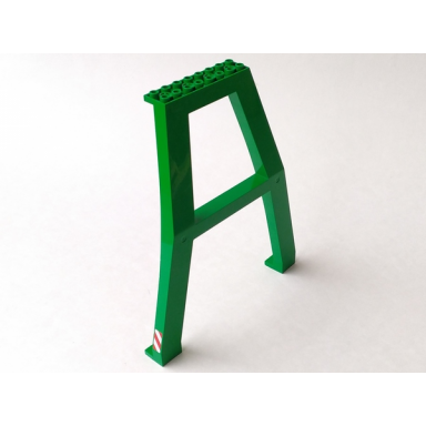 green support crane stand double - no studs on cross-brace with red and white danger stripes pattern on both sides stickers - set 7939