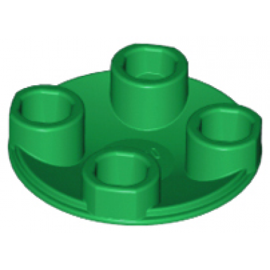 green plate round 2 x 2 with rounded bottom boat stud