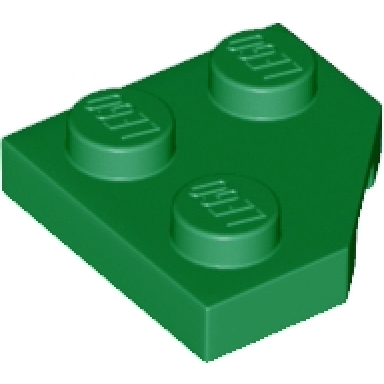 green wedge plate 2 x 2 cut corner
