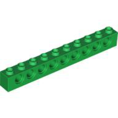green technic brick 1 x 10 with holes