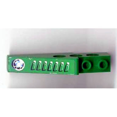 green technic slope 6 x 1 x 1 2 3 with headlight and air intake pattern right sticker - set 8213