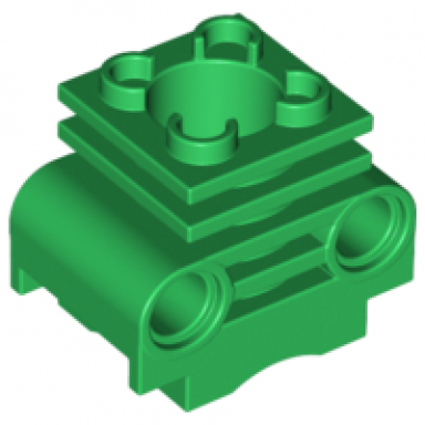 green technic engine cylinder with bottom slots