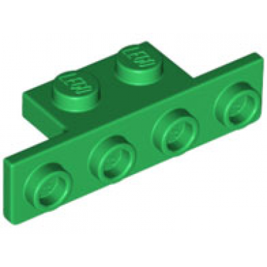 green bracket 1 x 2 - 1 x 4 with rounded corners at the bottom