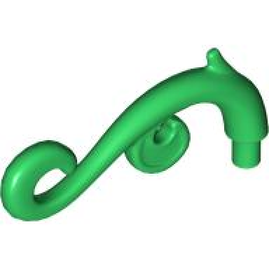 green plant stem curved with bar thorns and swirls