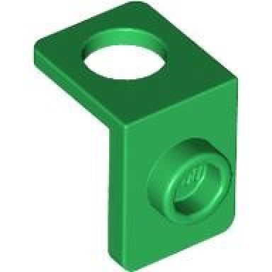 green minifigure neck bracket with back stud - thick back wall