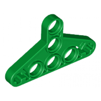 green technic liftarm modified triangle thin 3 x 5 with full supports