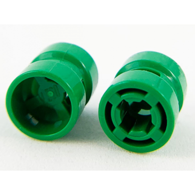 green wheel 8mm d x 9mm for slicks hole notched for wheels holder pin