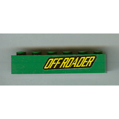 green brick 1 x 6 with off roader pattern model right side sticker - set 4589