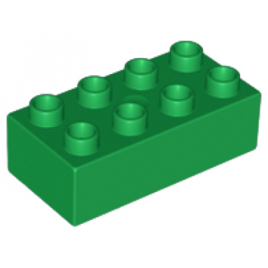 green duplo brick 2 x 4