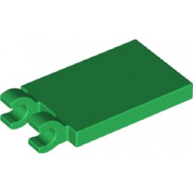 green tile modified 2 x 3 with 2 open o clips