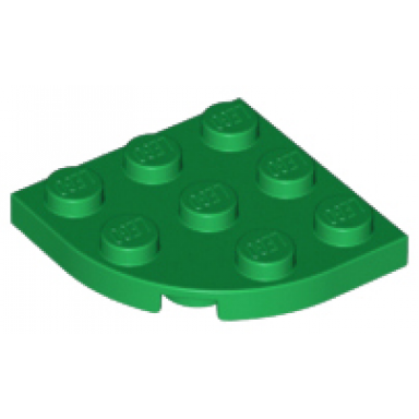 green plate round corner 3 x 3