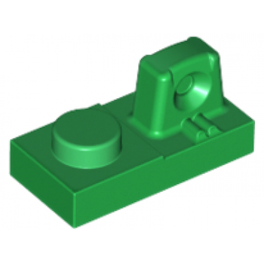 green hinge plate 1 x 2 locking with 1 finger on top