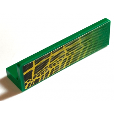 green panel 1 x 4 x 1 with alligator crocodile skin pattern model left side sticker - set 6617