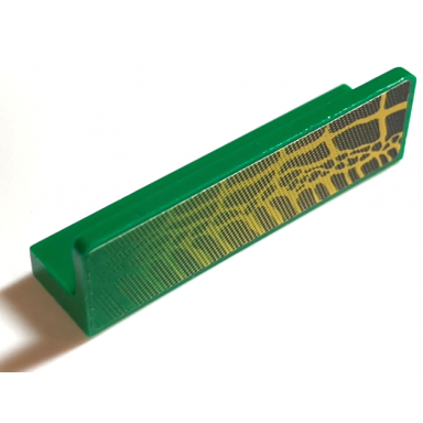 green panel 1 x 4 x 1 with alligator crocodile skin pattern model right side sticker - set 6617
