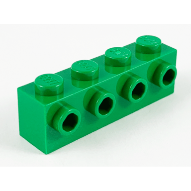green brick modified 1 x 4 with studs on side