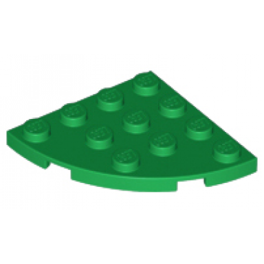 green plate round corner 4 x 4