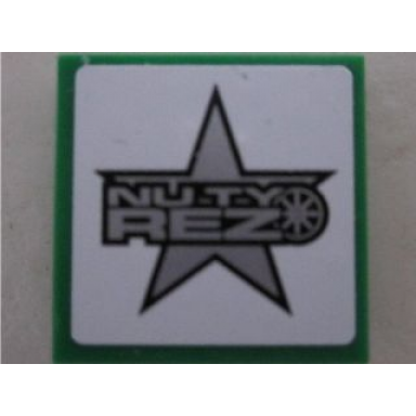 green tile 2 x 2 with nuty rez on white background pattern sticker - set 8495