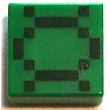 green tile 1 x 1 with pixelated dark green squares and lines pattern minecraft baby turtle shell