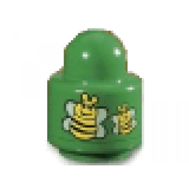 primo brick round rattle 1 x 1 with 2 bees pattern