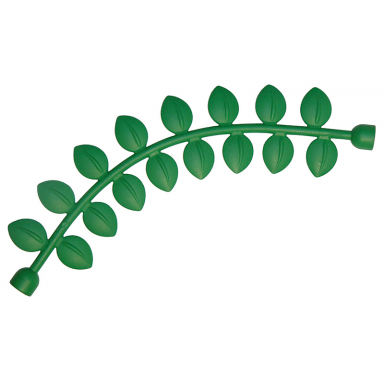 green duplo plant vine 14l with leaves and stud receptacles on ends
