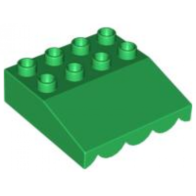 green duplo roof sloped 33 4 x 4 with awning overhang