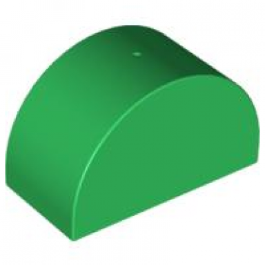 green duplo brick 2 x 4 x 2 slope curved double