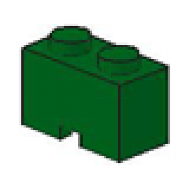 green brick modified 1 x 2 with cable holding cutout