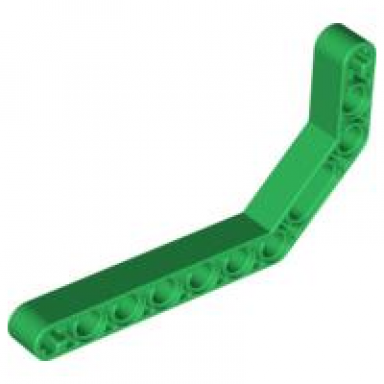 green technic liftarm modified bent thick 1 x 11.5 double