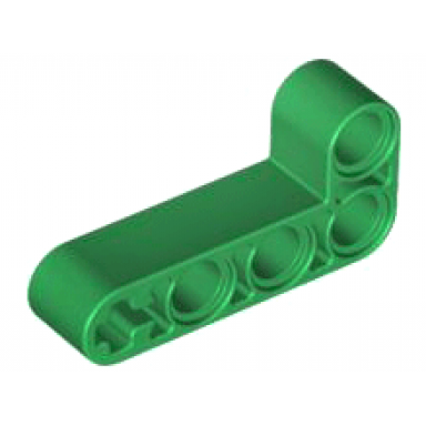 green technic liftarm modified bent thick l-shape 2 x 4