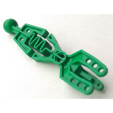 green technic throwbot arm forked with flexible center and ball joint