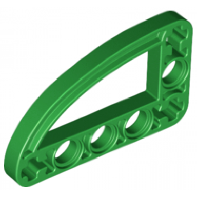 green technic liftarm modified l-shape quarter ellipse thin 3 x 5