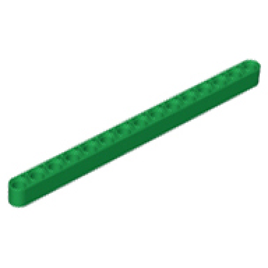 green technic liftarm thick 1 x 15