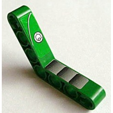 green technic liftarm modified bent thick 1 x 7 4 - 4 with tread plate and filler cap pattern stickers - set 8236