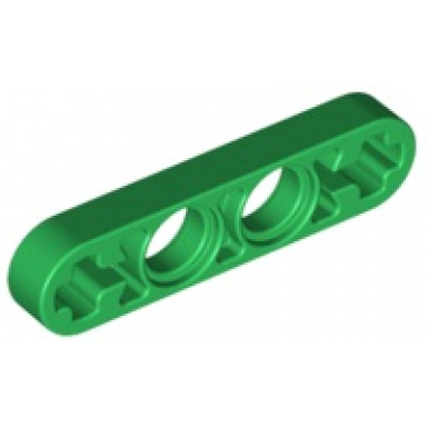 green technic liftarm thin 1 x 4 - axle holes