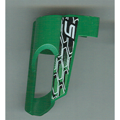 green technic panel fairing 6 small short large hole side b with number 5 white and black hexagons pattern sticker - set 8469