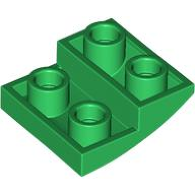 green slope curved 2 x 2 x 2 3 inverted