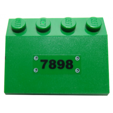 green slope 33 3 x 4 with black 7898 and rivets pattern sticker - set 7898