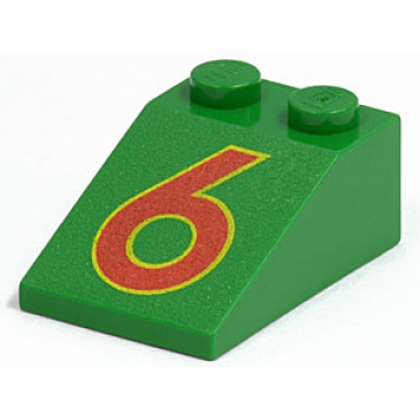 green slope 33 3 x 2 with red number 6 pattern