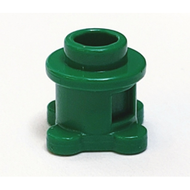 green brick round 1 x 1 x 2 3 with flower edge 4 knobs on base