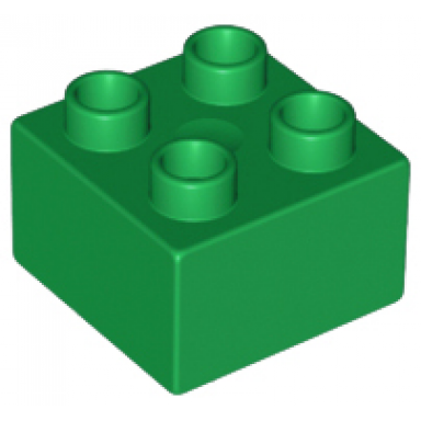 green duplo brick 2 x 2