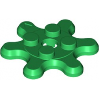 green plate round 2 x 2 gear 6 tooth