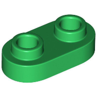 green plate round 1 x 2 with open studs