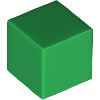 green minifigure head modified small cube plain