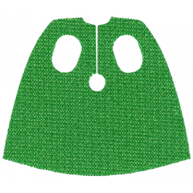 green minifigure cape cloth short with oval holes wonder dog - spongy stretchable fabric