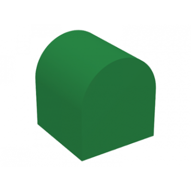 green duplo brick 2 x 2 x 2 slope curved double