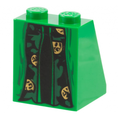 green slope 65 2 x 2 x 2 without bottom tube with minifigure dress skirt robe hp mcgonagall pattern
