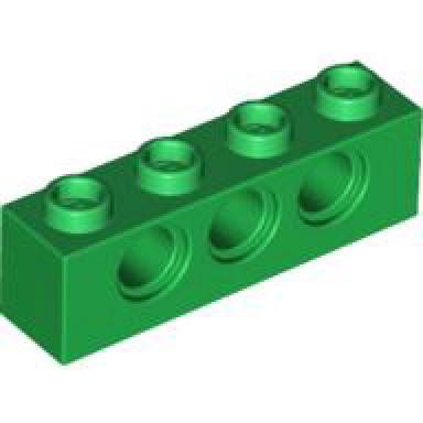 green technic brick 1 x 4 with holes